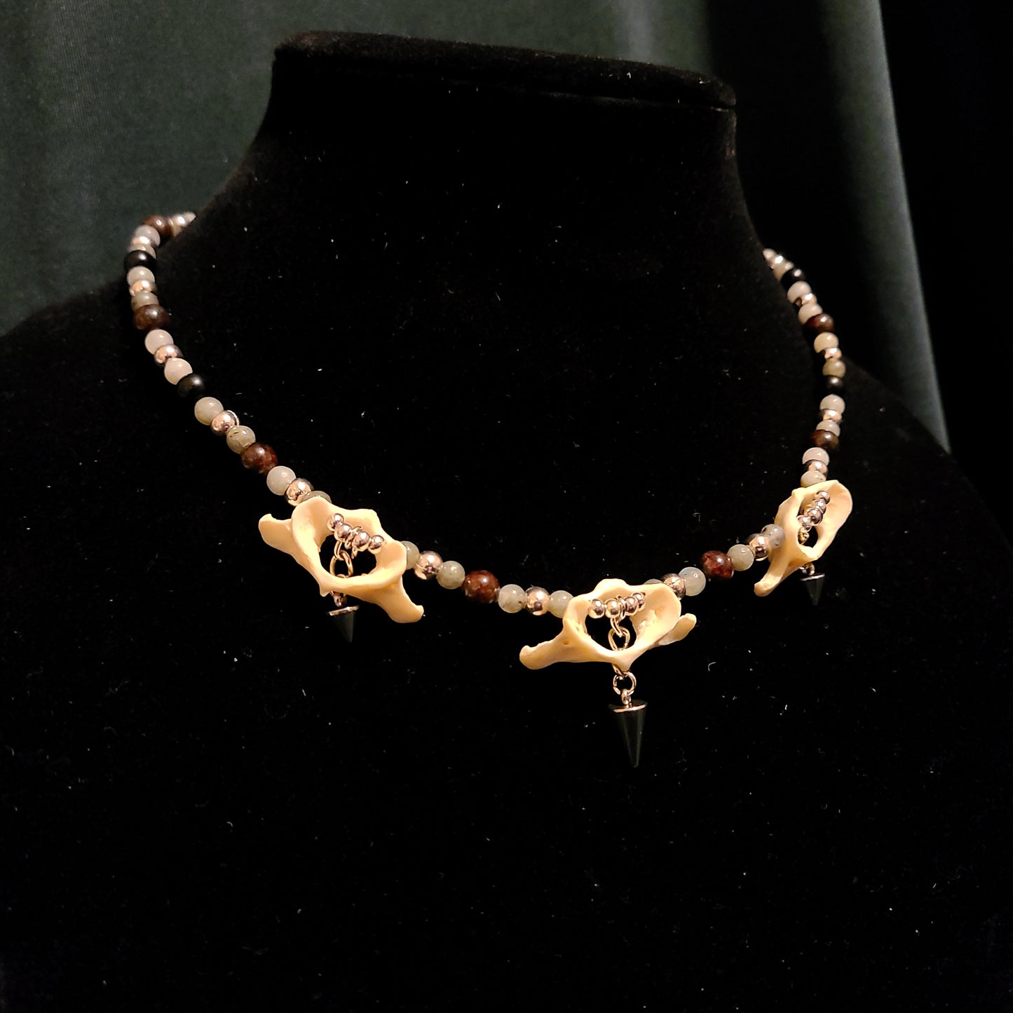 Skunk Atlas Beaded Necklace