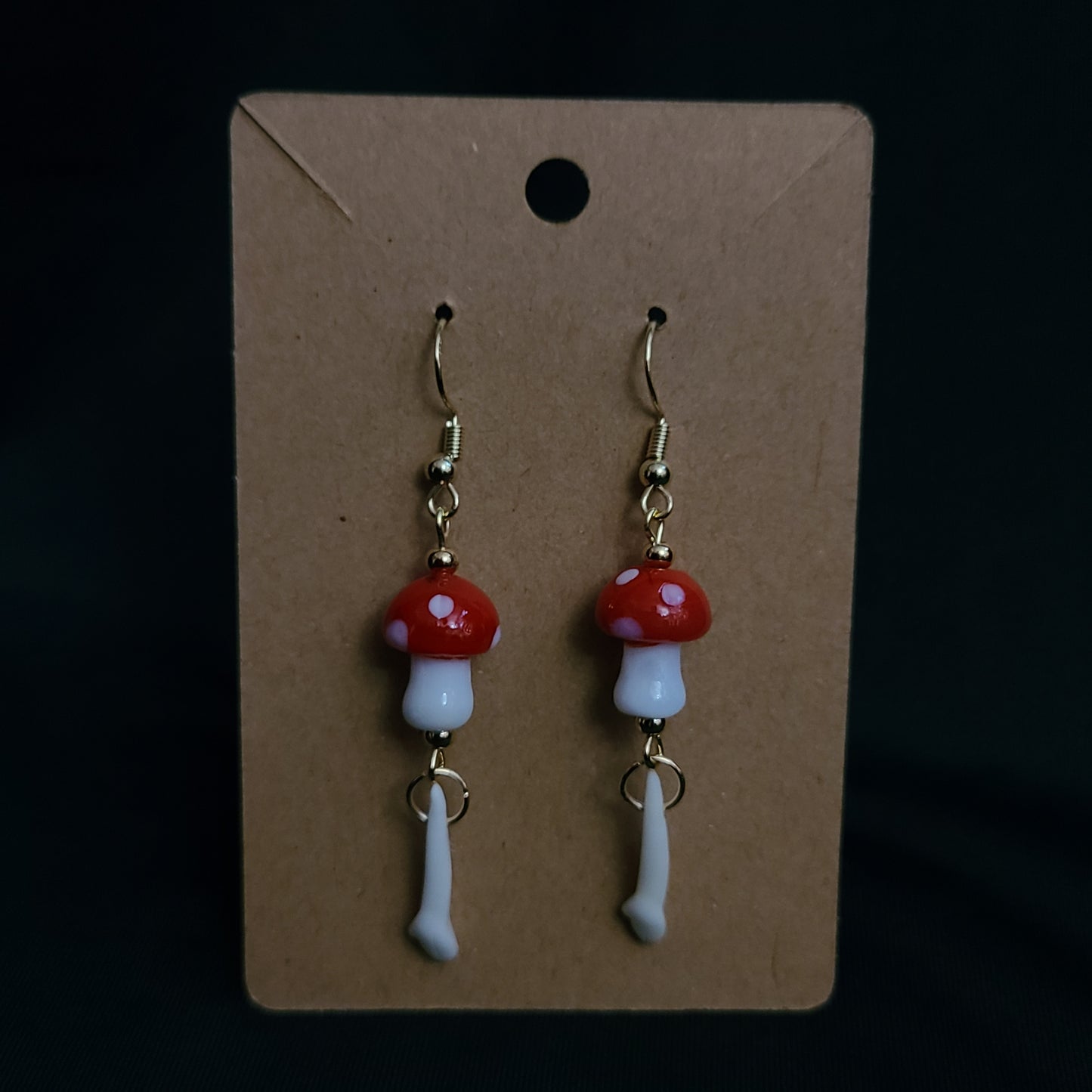 Toadstool and teeth earrings