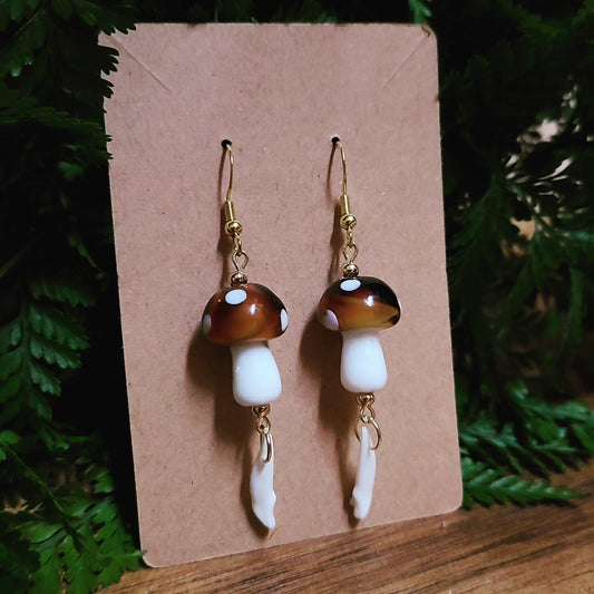 Toadstool and teeth earrings