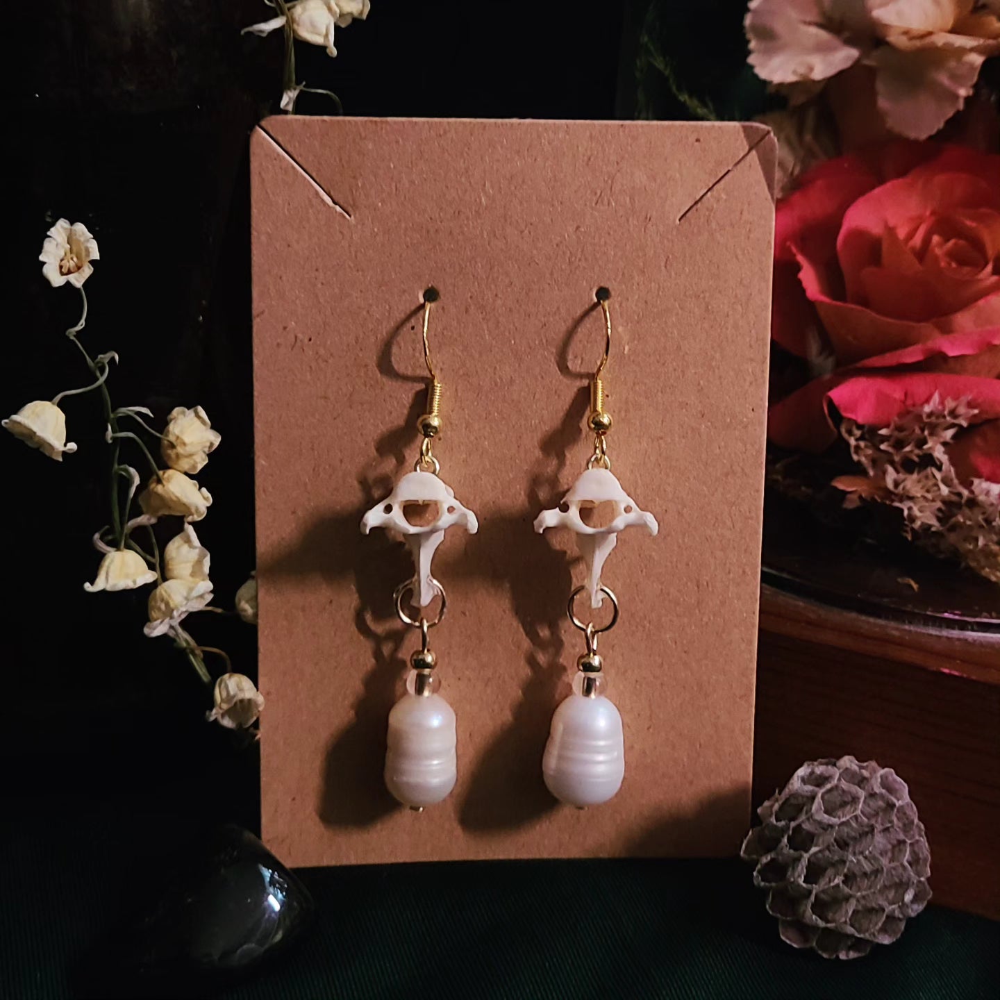 Mink Vertebrae Drop Earrings