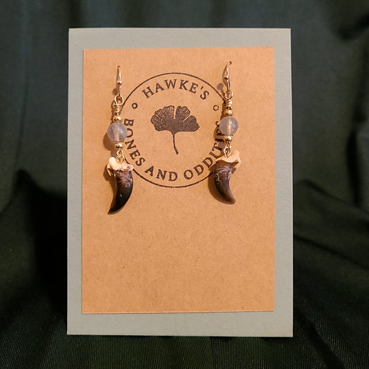 Coyote Claw and Labradorite Dangle Earrings