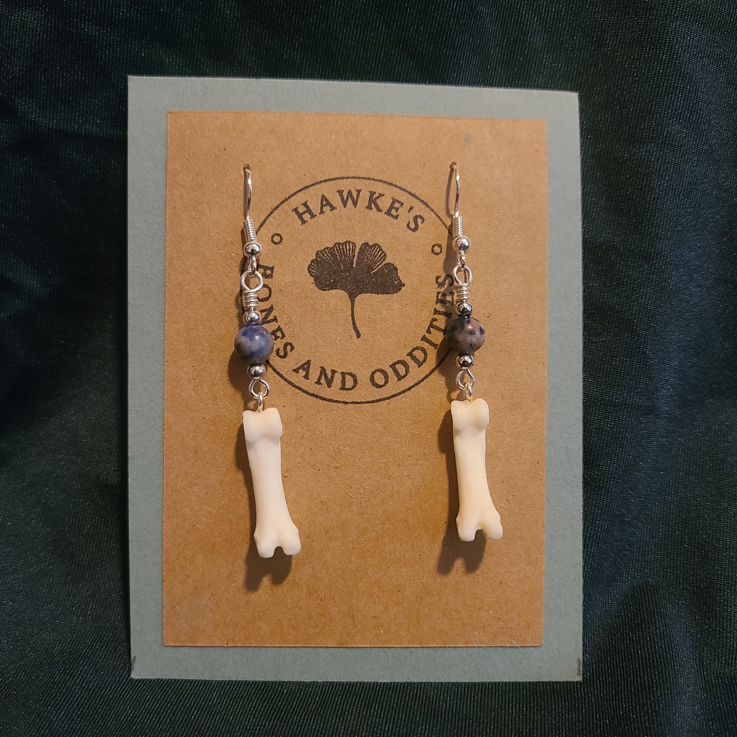 Coyote Toe and Sodalite Dangle Earrings