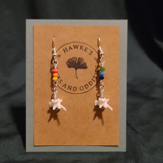 Pride Rattlesnake Vertebrae Dangle Earrings