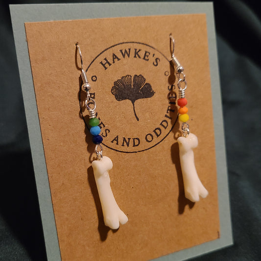 Pride Coyote Toe Dangle Earrings