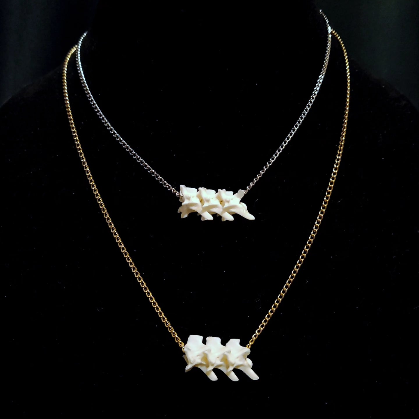 Rattlesnake Vertebrae Sliding Bar Necklace