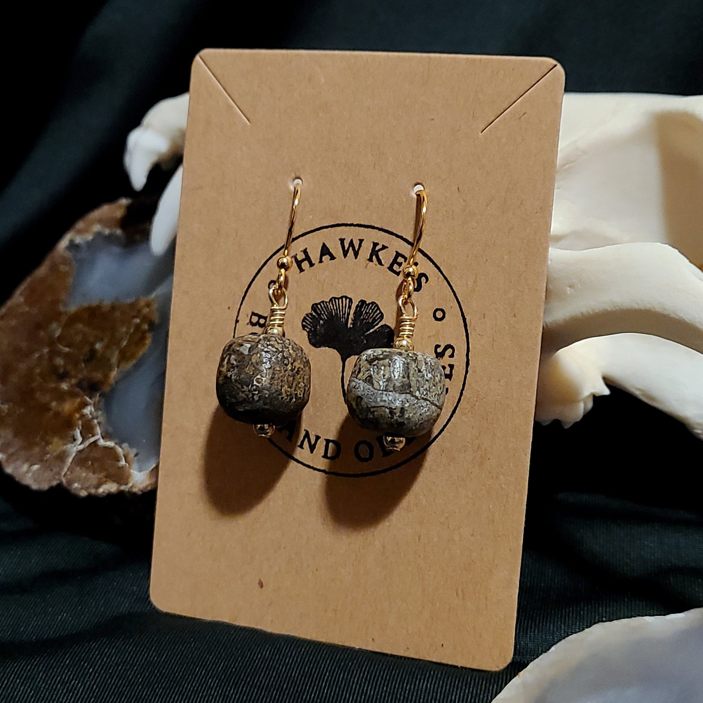 Mammoth Bone Dangle Earrings