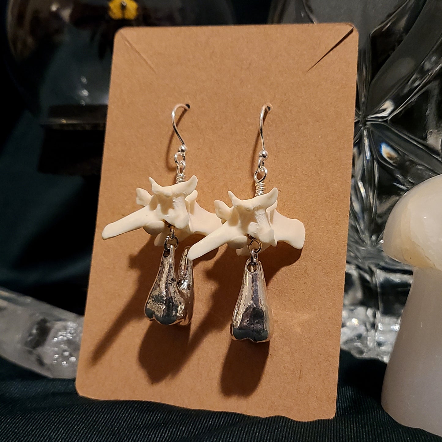 Rattlesnake and Teeth Dangle Earrings