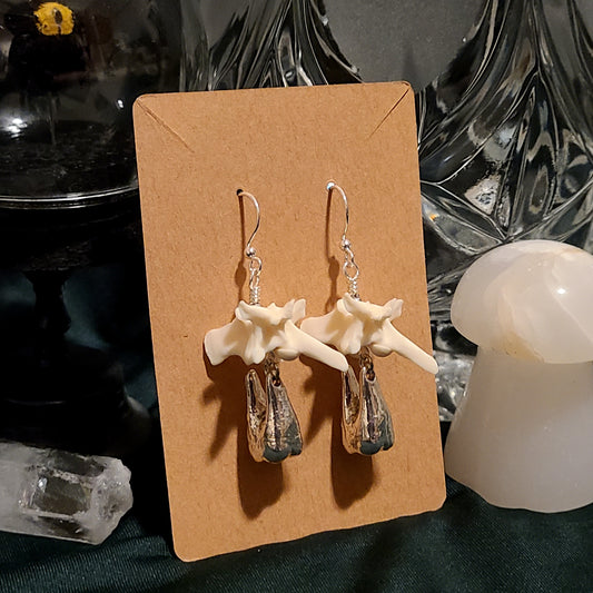 Rattlesnake and Teeth Dangle Earrings