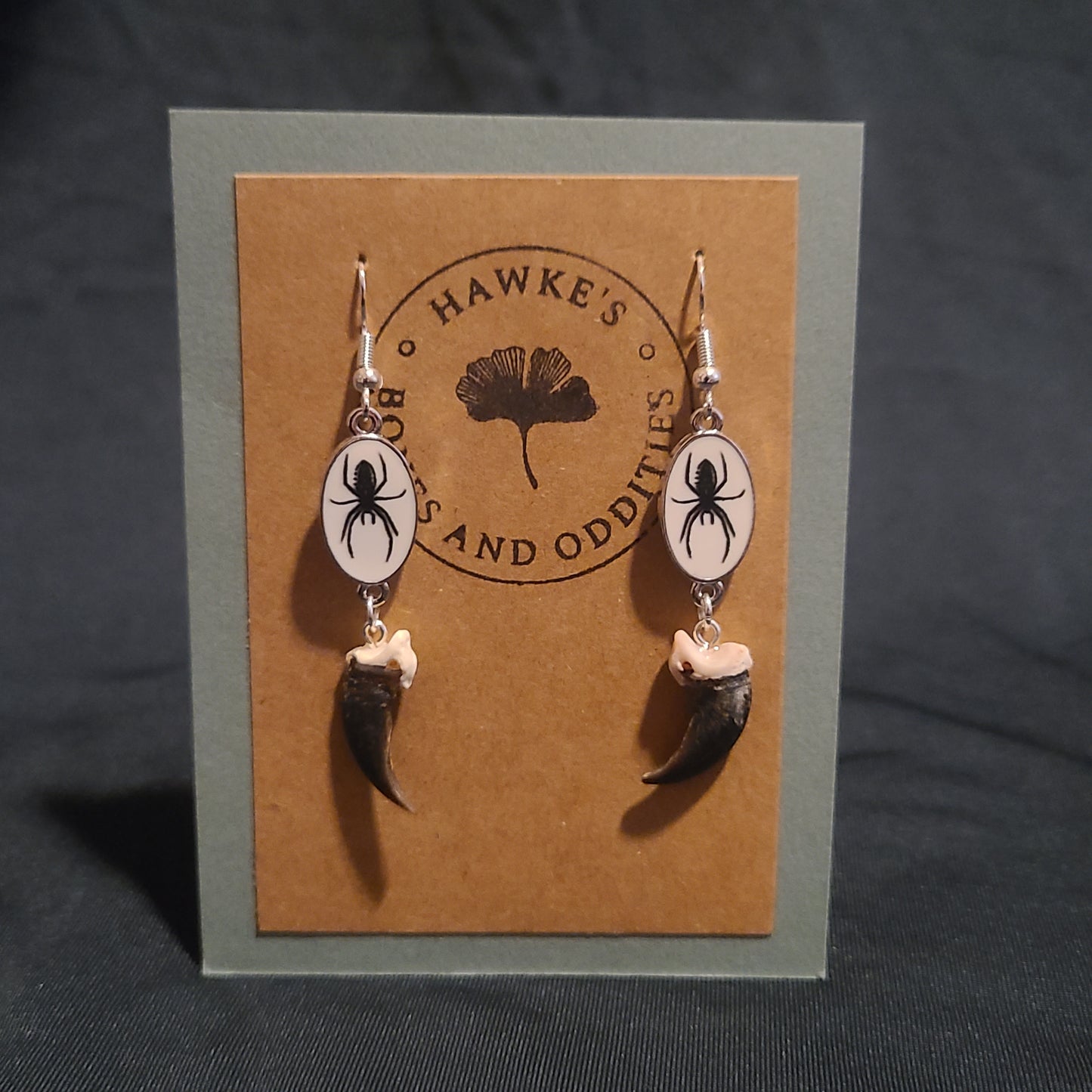 Coyote Claw and Spider Dangle Earrings