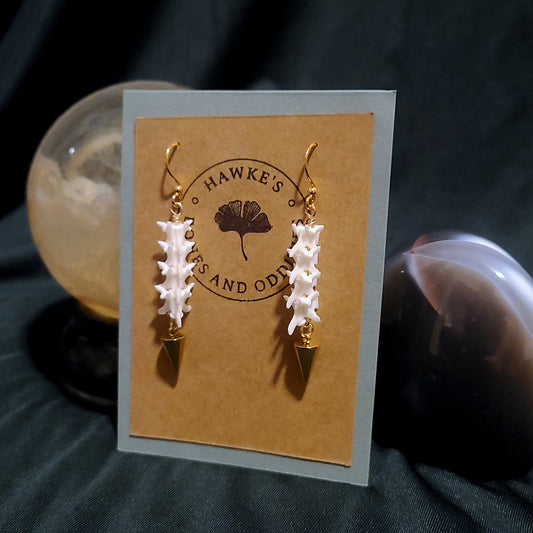 Rattlesnake Vertebrae Spike Dangle Earrings