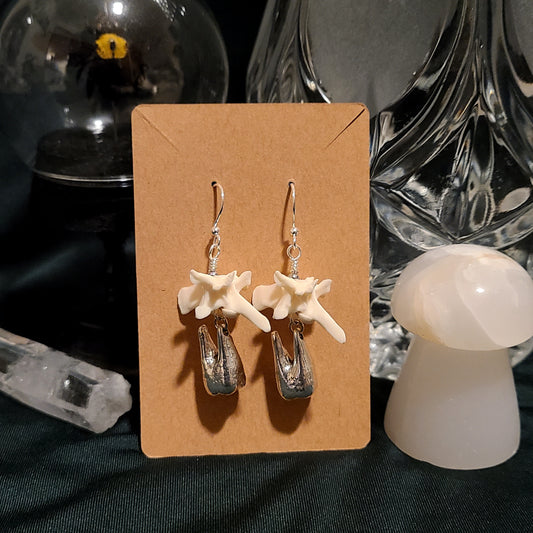 Rattlesnake and Teeth Dangle Earrings