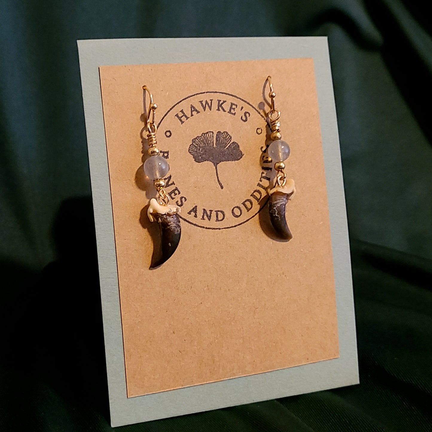 Coyote Claw and Labradorite Dangle Earrings