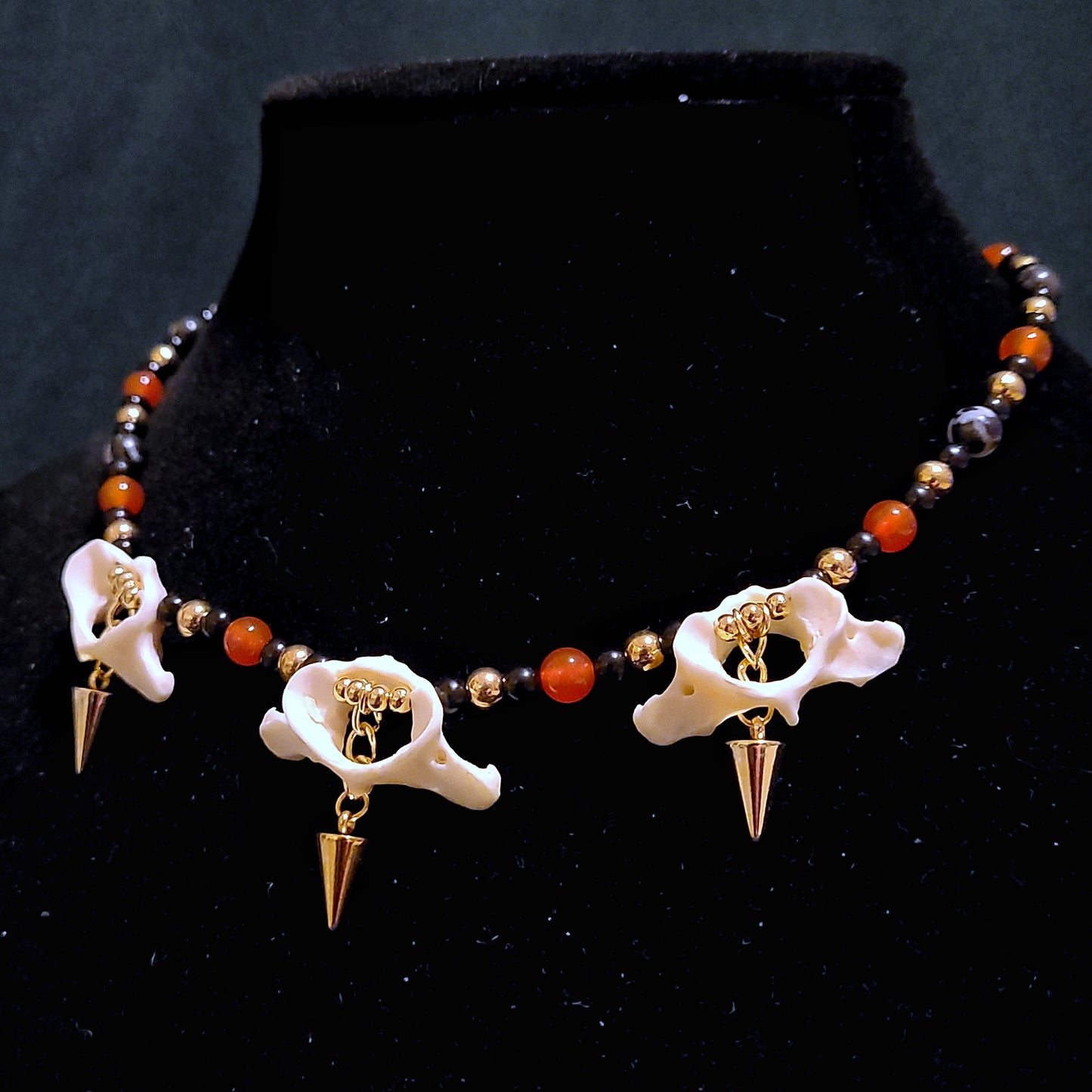 Skunk Atlas Beaded Necklace