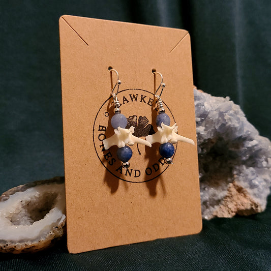 Vertebrae and Aventurine Earrings