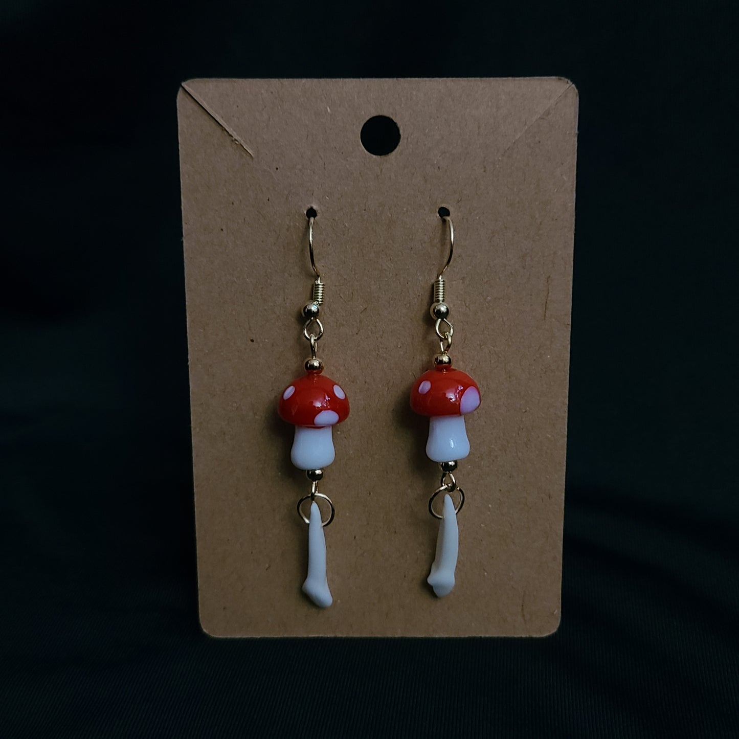 Toadstool and teeth earrings