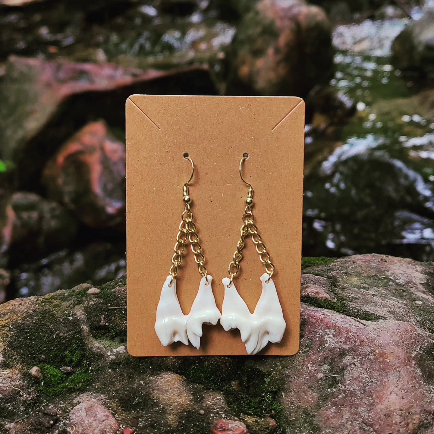 Coyote Molar Chain Earrings