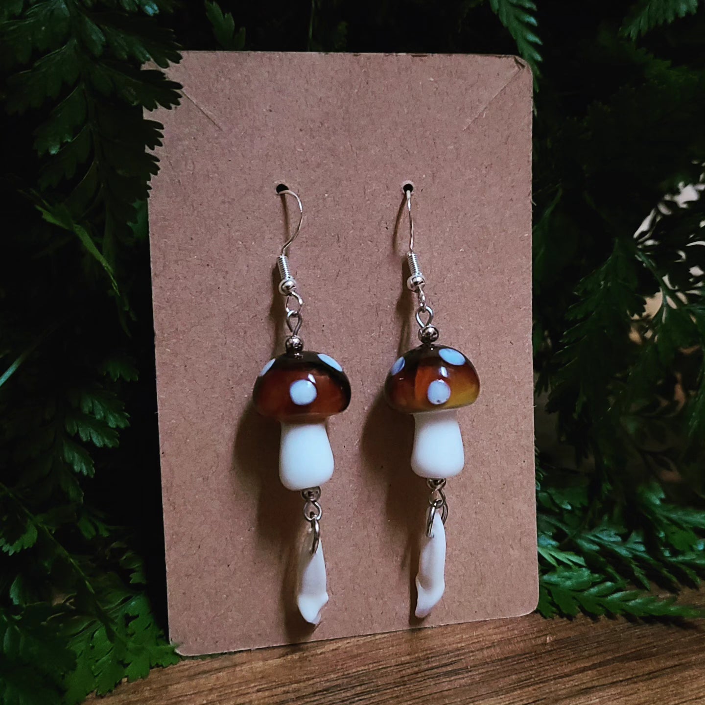 Toadstool and teeth earrings