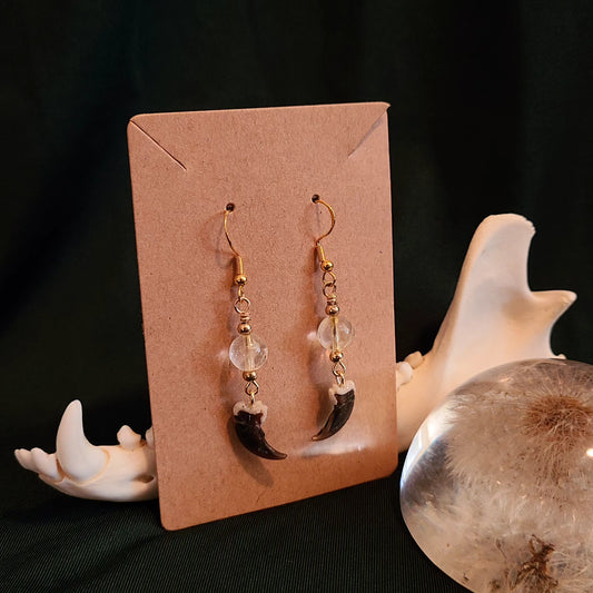 Citrine and Coyote Claw Earrings