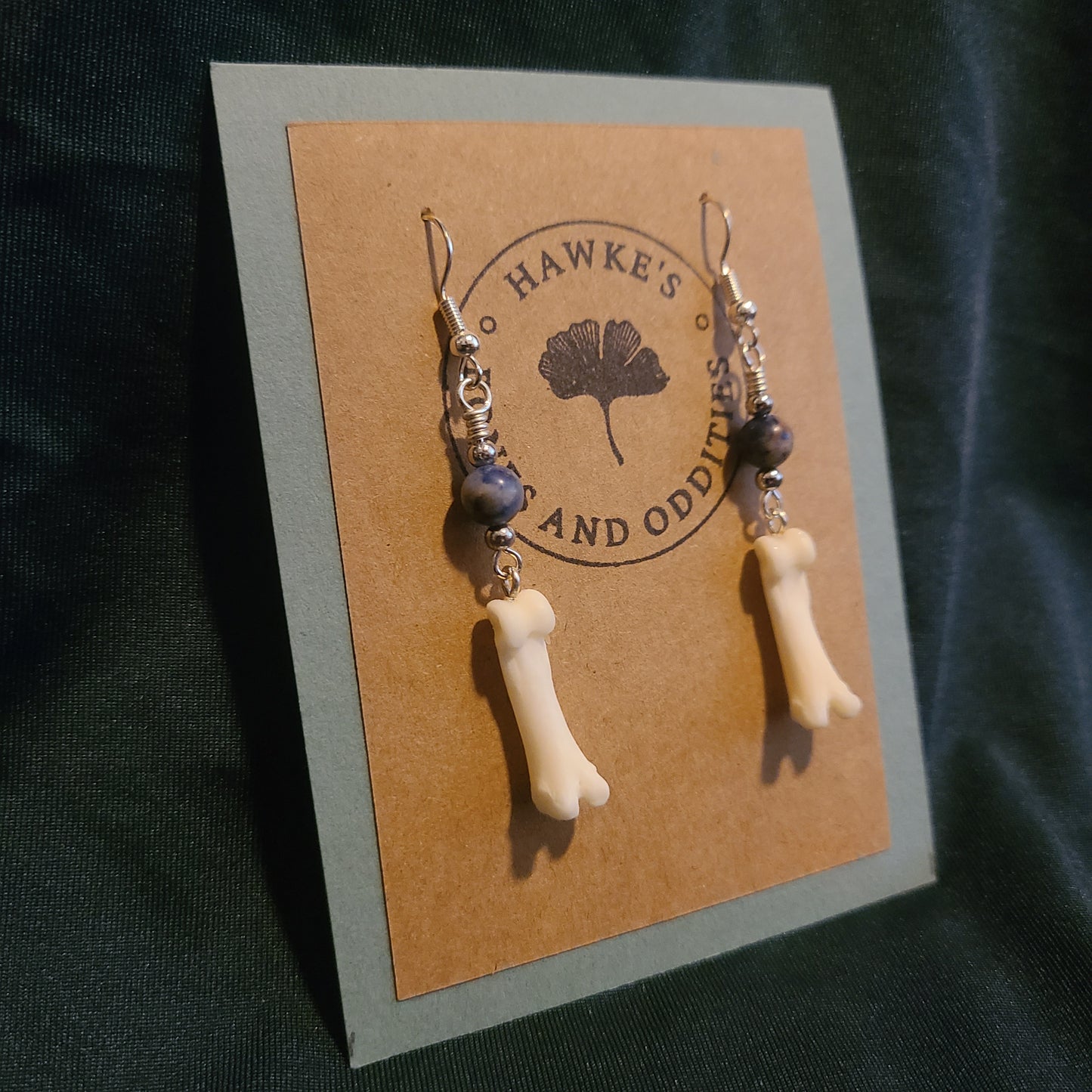 Coyote Toe and Sodalite Dangle Earrings