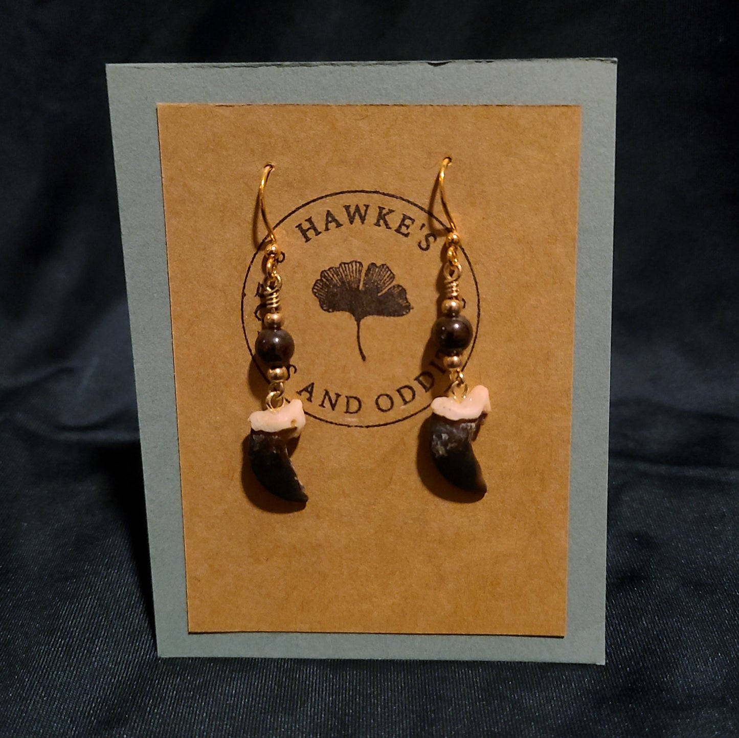 Coyote Claw and Garnet Earrings