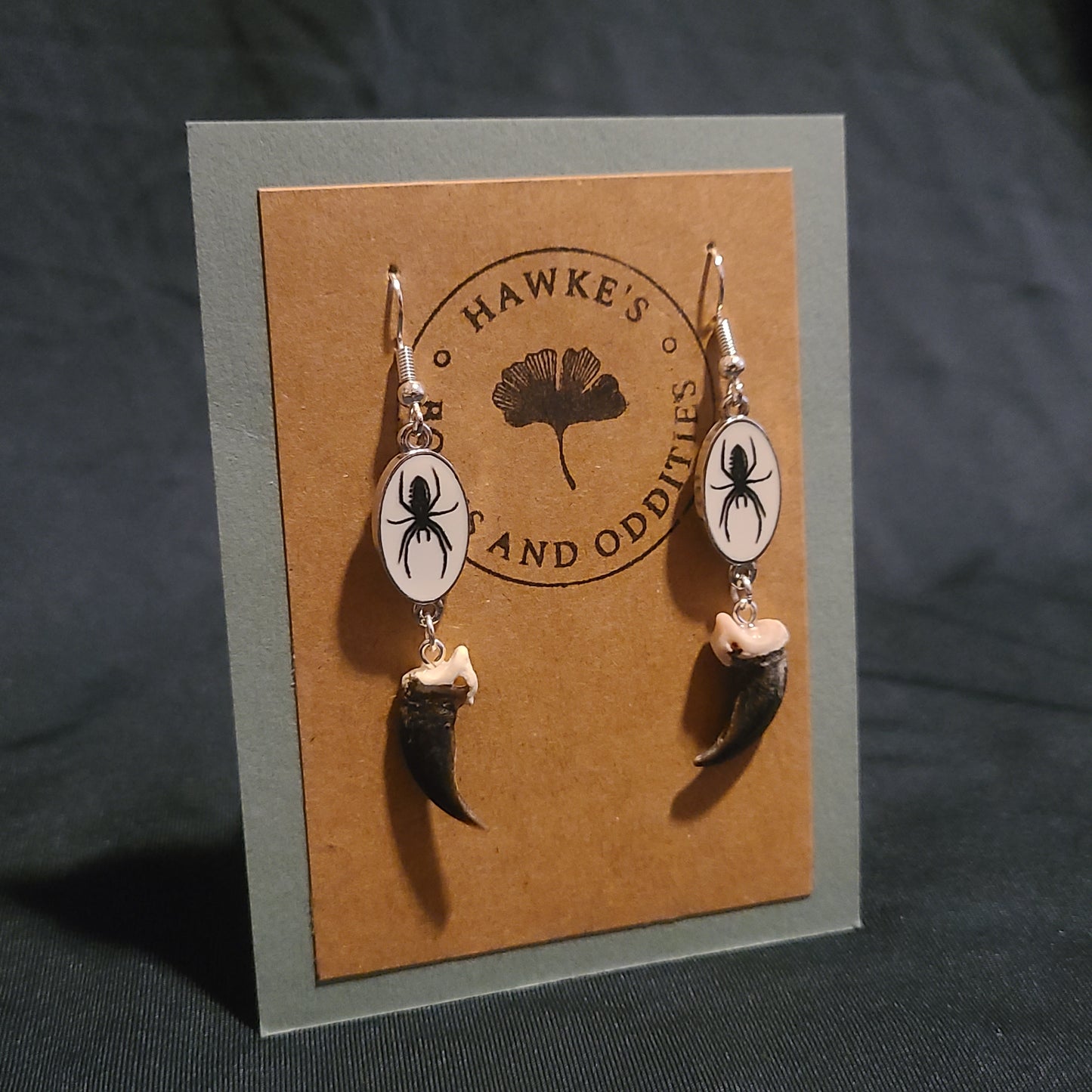 Coyote Claw and Spider Dangle Earrings