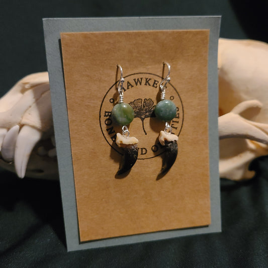 Coyote Claw and Fancy Jasper Dangle Earrings