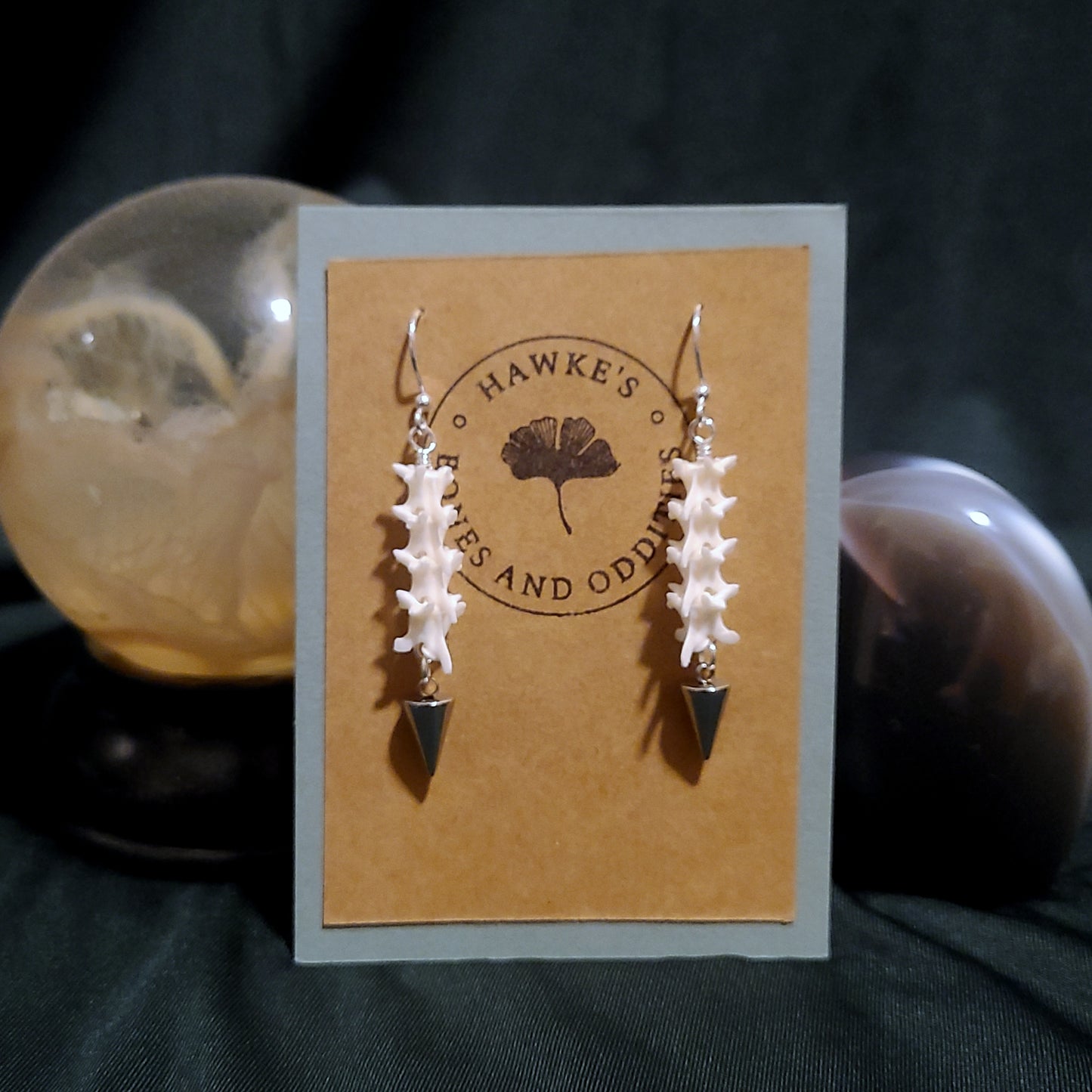 Rattlesnake Vertebrae Spike Dangle Earrings