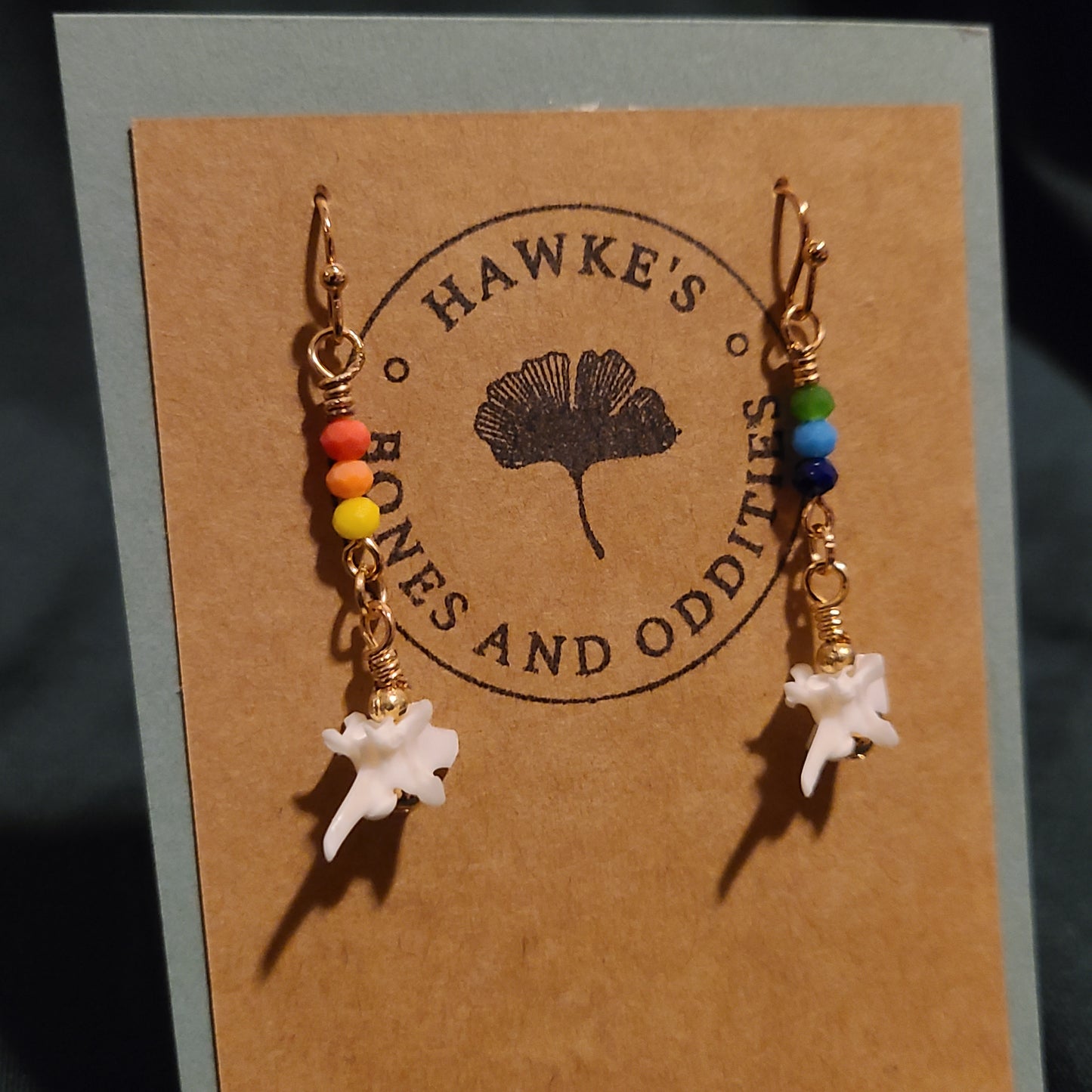 Pride Rattlesnake Vertebrae Dangle Earrings