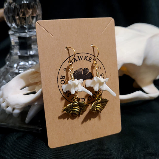 Rattlesnake and Bee Earrings