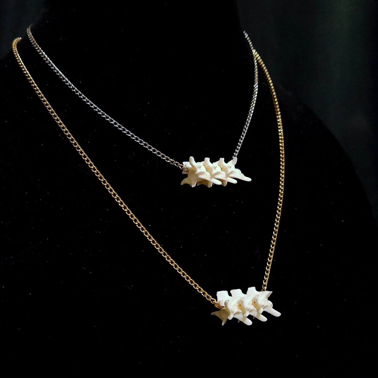 Rattlesnake Vertebrae Sliding Bar Necklace