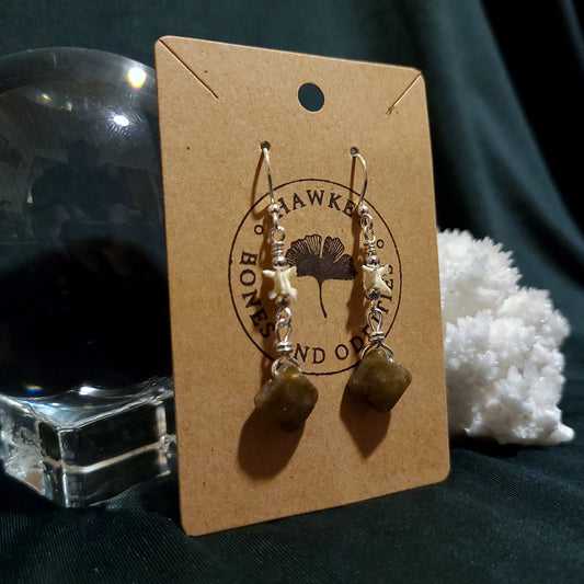 Rattlesnake and Labradorite Dangle Earrings