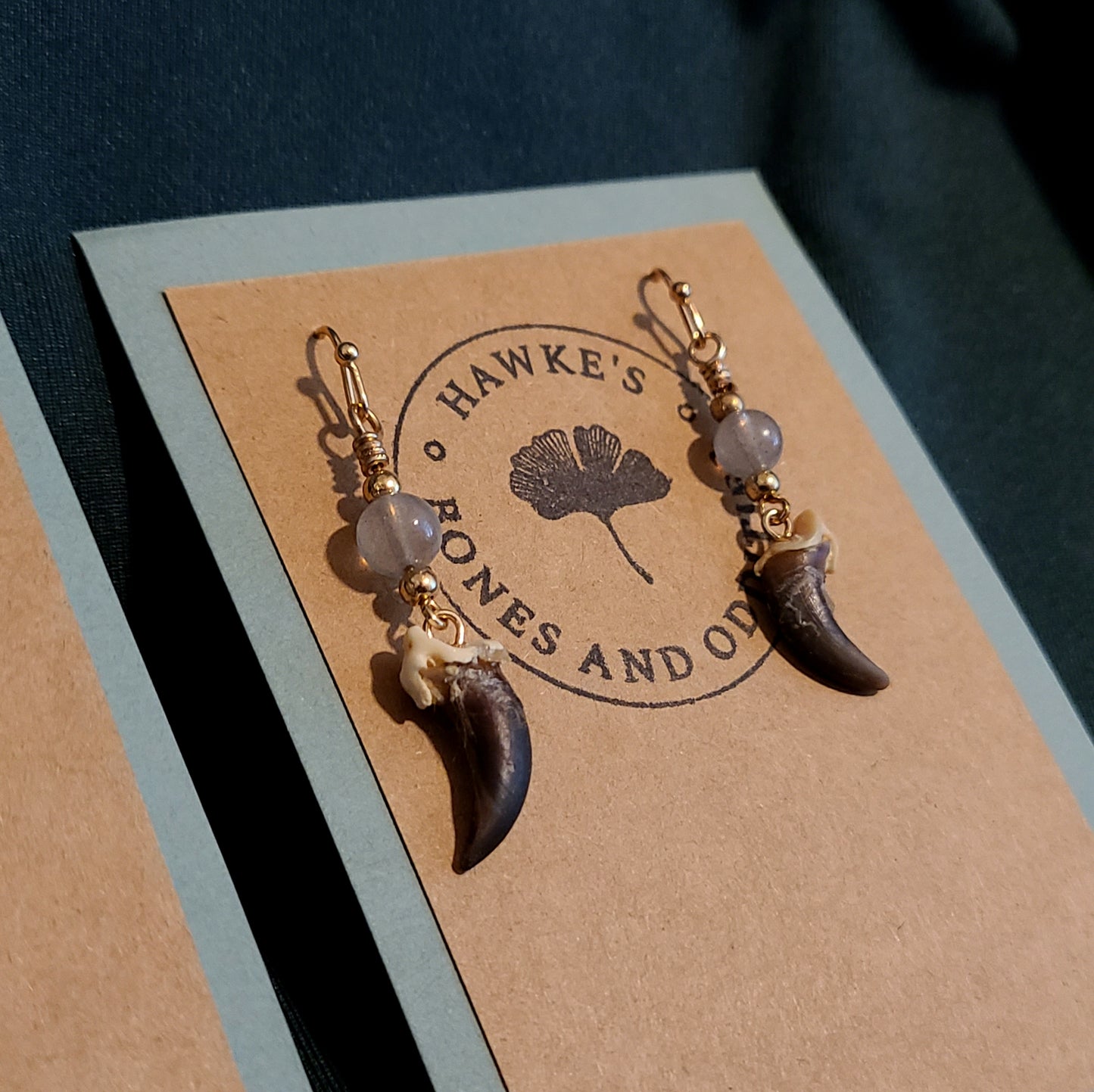 Coyote Claw and Labradorite Dangle Earrings